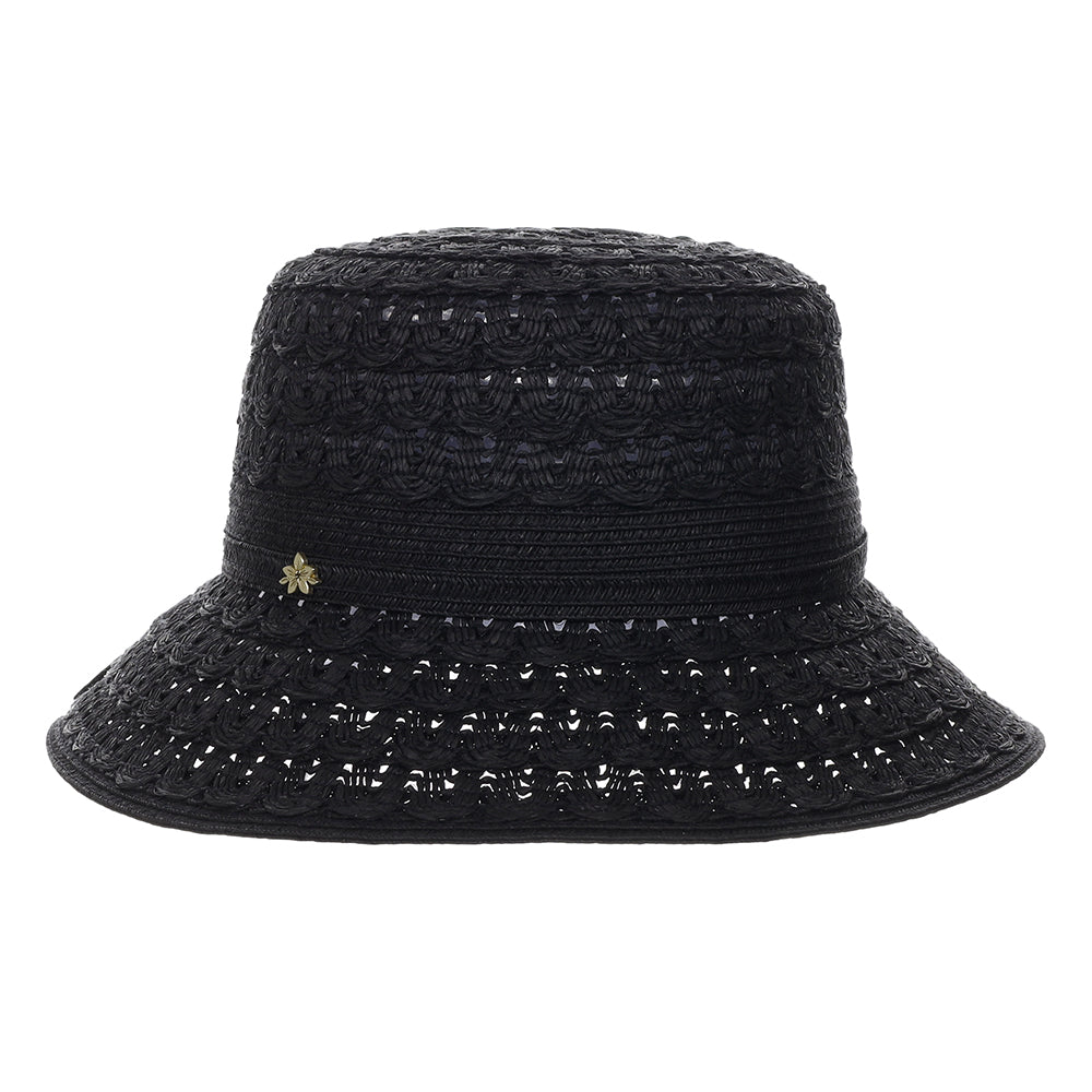 Chapeau Bob en Papier Tressé Sorina noir CAPPELLI