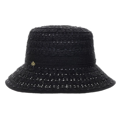 Chapeau Bob en Papier Tressé Sorina noir CAPPELLI