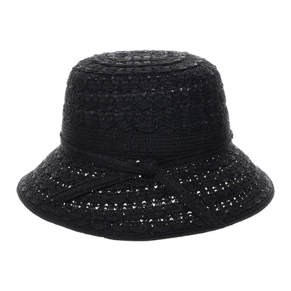 Chapeau Bob en Papier Tressé Sorina noir CAPPELLI
