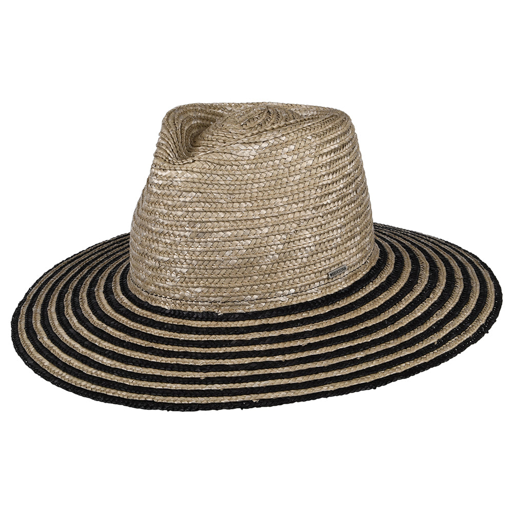 Chapeau Été en Paille Joanna Festival gris fumée-noir BRIXTON