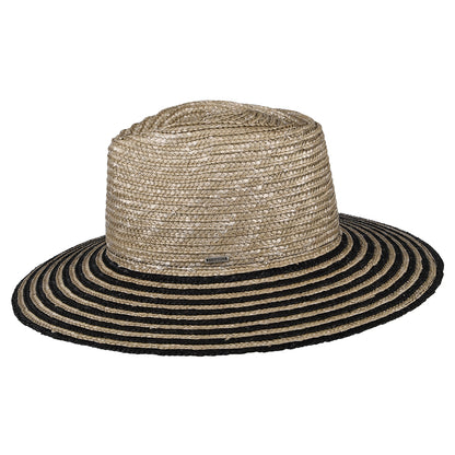 Chapeau Été en Paille Joanna Festival gris fumée-noir BRIXTON