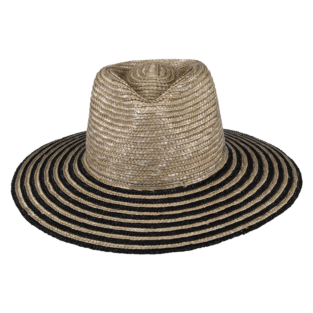 Chapeau Été en Paille Joanna Festival gris fumée-noir BRIXTON