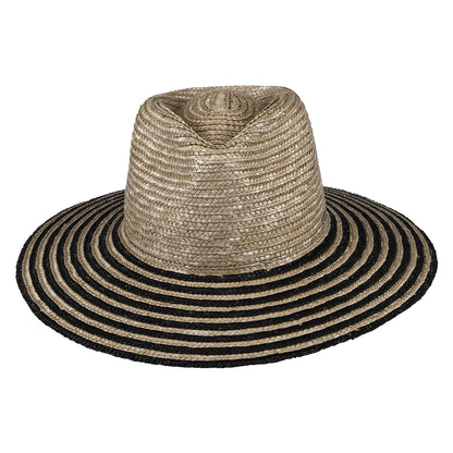 Chapeau Été en Paille Joanna Festival gris fumée-noir BRIXTON