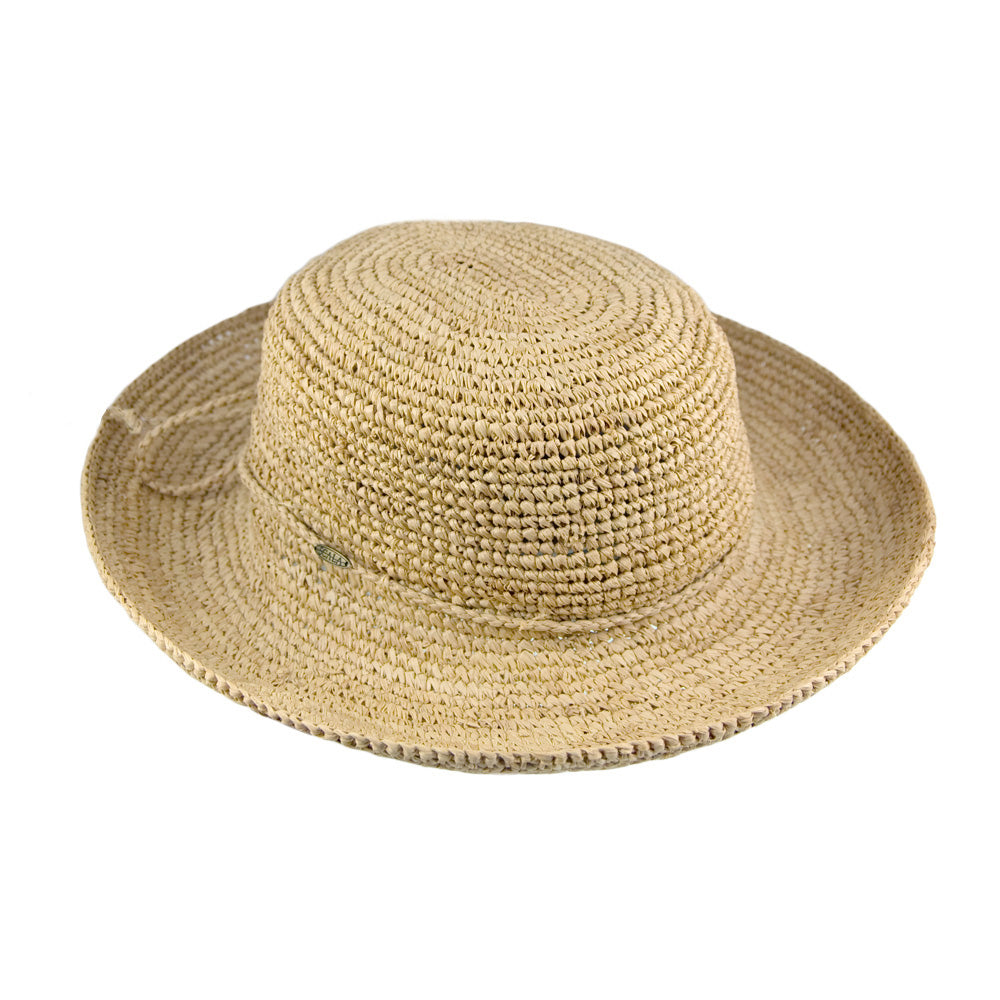 Chapeau Canotier Pliable en Paille Raphia Torsadée naturel SCALA