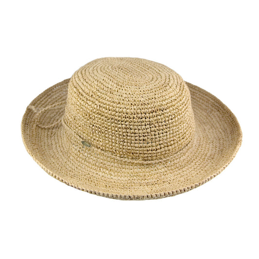 Chapeau Canotier Pliable en Raphia Torsadé Petite Taille naturel SCALA
