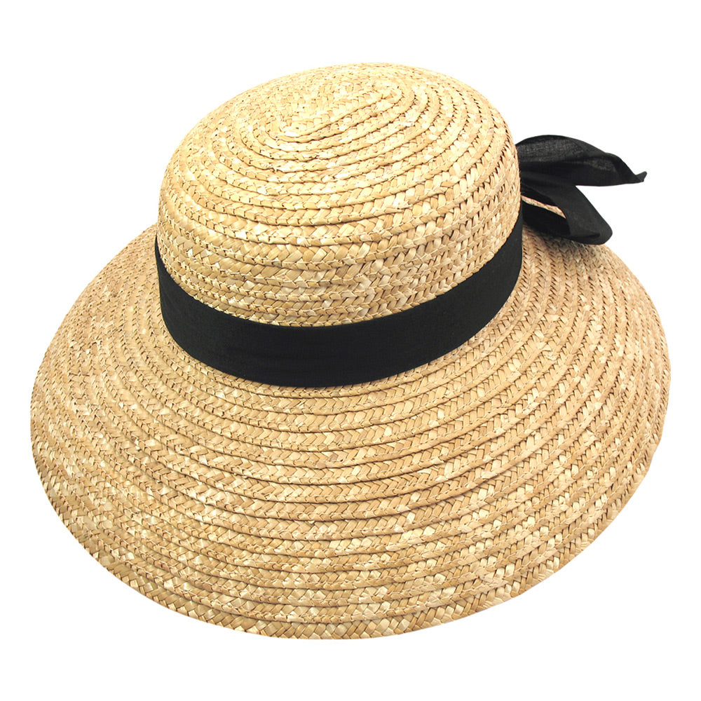 Chapeau Été Canotier en Paille Milan naturel SUR LA TÊTE