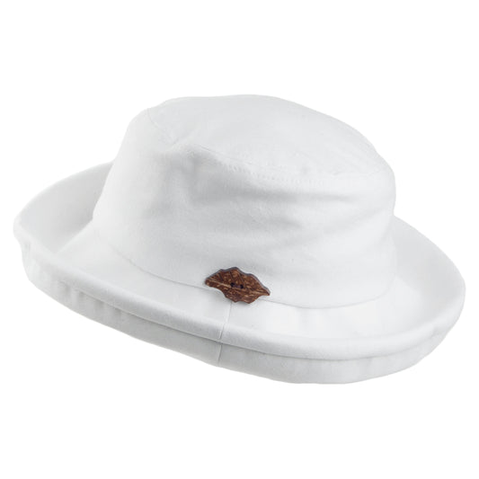 Chapeau Bob Pliable en Lin et Coton Arbres blanc SUR LA TÊTE