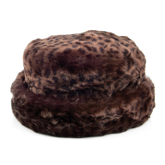 Chapeau Bob Hiver en Fausse Fourrure léopard foncé SCALA