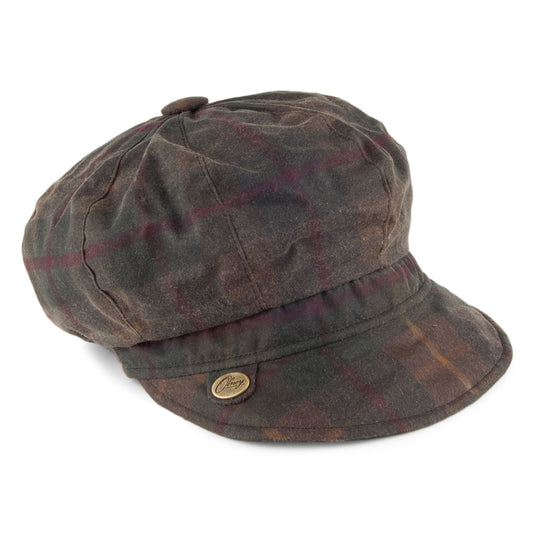 Casquette Gavroche en Cotton Ciré Maggie Hunter olive OLNEY