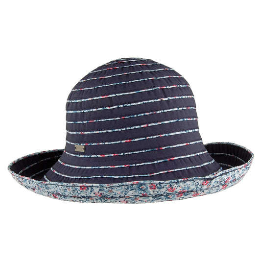 Chapeau Été Réversible Roll Up Floral bleu marine BETMAR