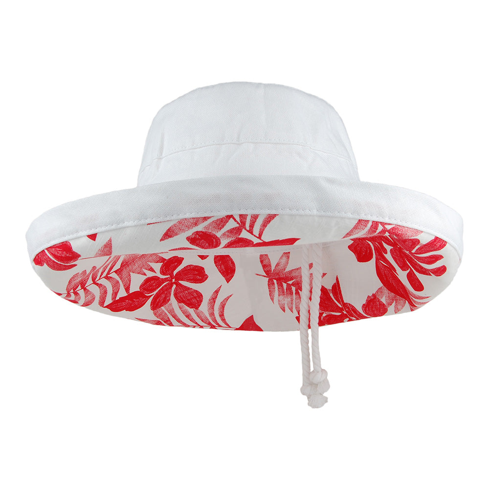 Chapeau Été Pliable en Coton Aninata blanc SCALA