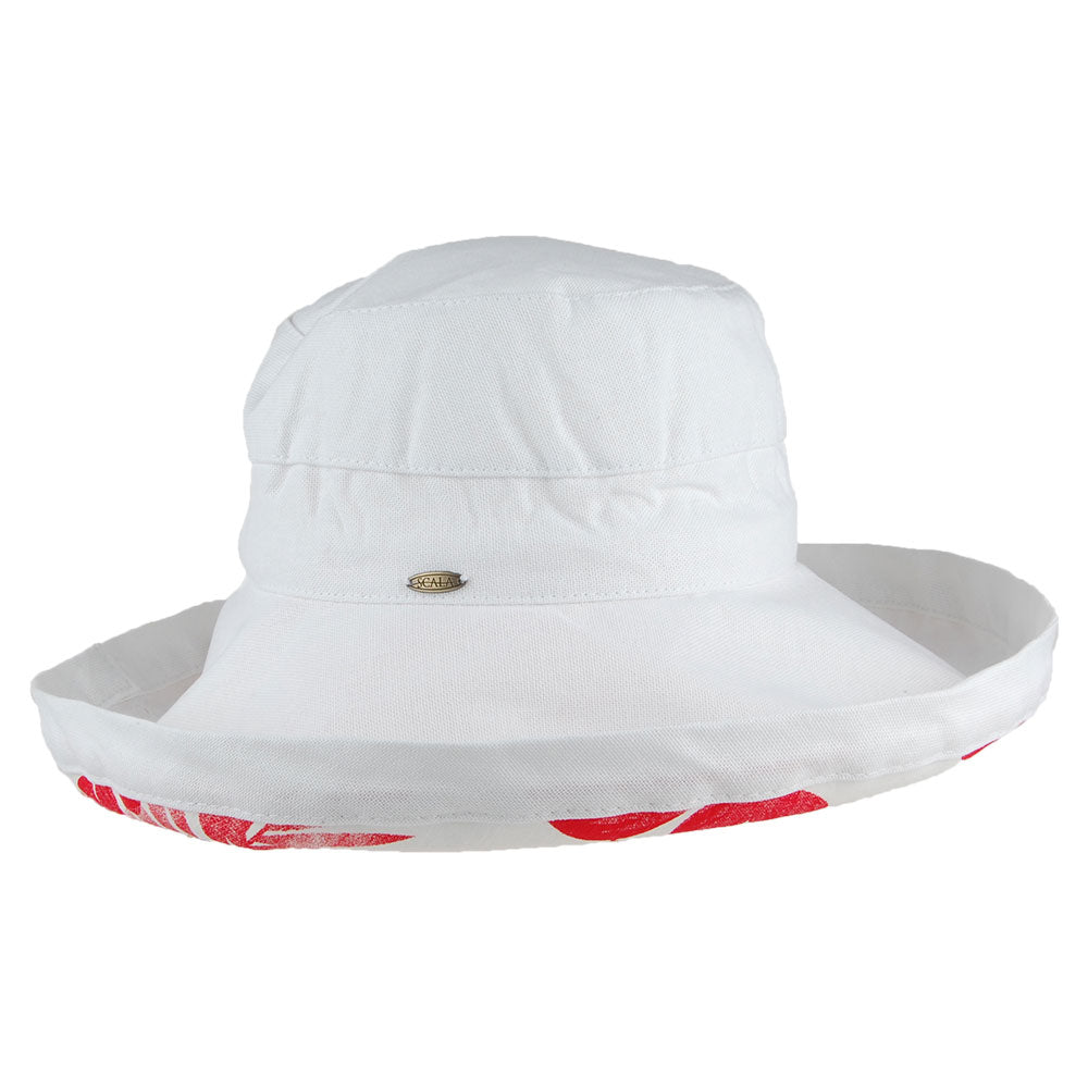 Chapeau Été Pliable en Coton Aninata blanc SCALA