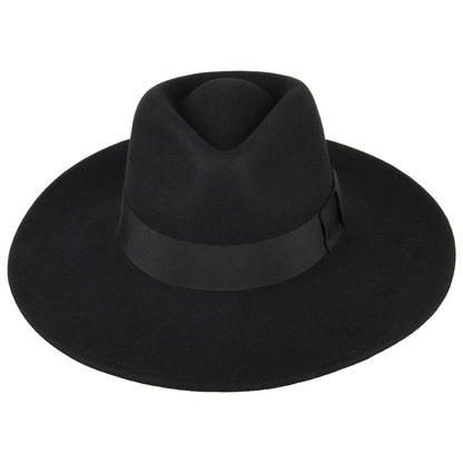 Chapeau Fedora à Bord Large en Laine Feutrée Joanna noir BRIXTON