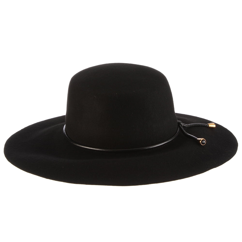Chapeau Canotier en Laine Feutrée Déformable Adelle noir SCALA