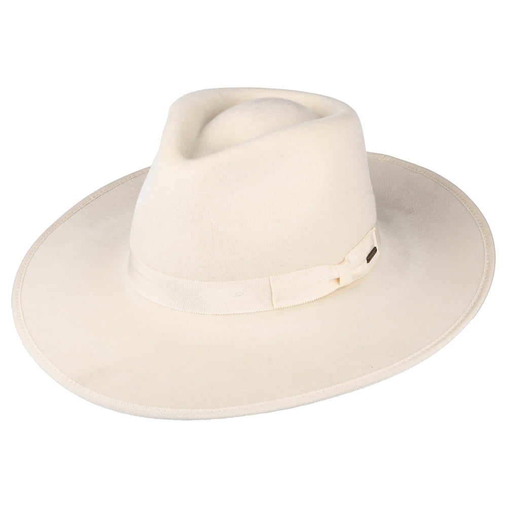 Chapeau de Cowboy en Laine Feutrée Jo Rancher blanc cassé BRIXTON