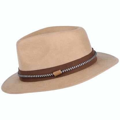 Chapeau Fedora en Laine Feutrée Taxas marron BARTS
