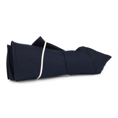 Chapeau Été en Lin et Coton Pliable Monaco bleu marine SUR LA TÊTE
