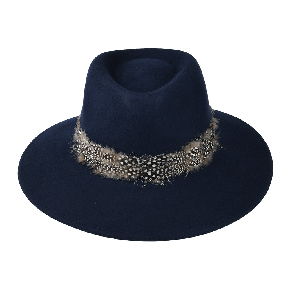 Chapeau Fedora Plume Country bleu marine FAILSWORTH