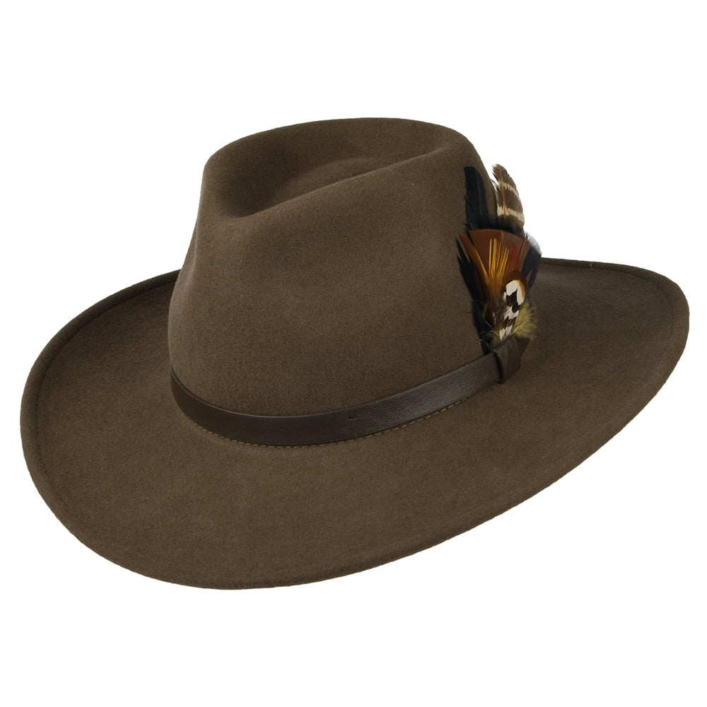 Chapeau Australien en Laine Feutrée Hydrofuge marron FAILSWORTH
