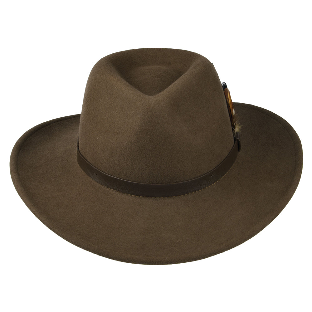 Chapeau Australien en Laine Feutrée Hydrofuge marron FAILSWORTH