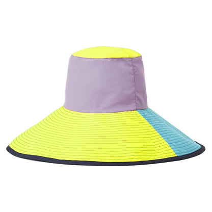 Chapeau Bob à Bord Large Pliable Maddie violet-jaune-bleu BRIXTON