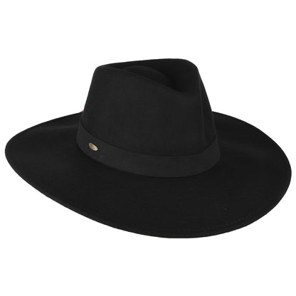 Chapeau Fedora Safari en Laine Feutrée Inaki noir SCALA