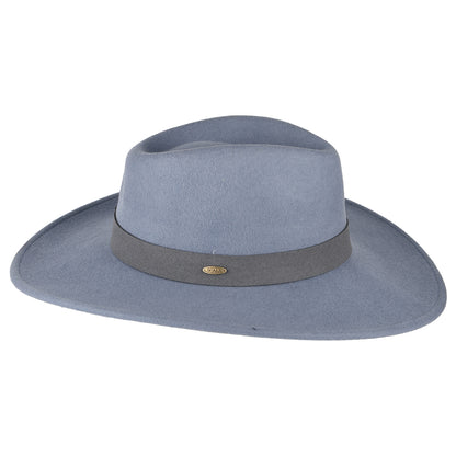 Chapeau Fedora Safari en Laine Feutrée Inaki bleu glacé SCALA