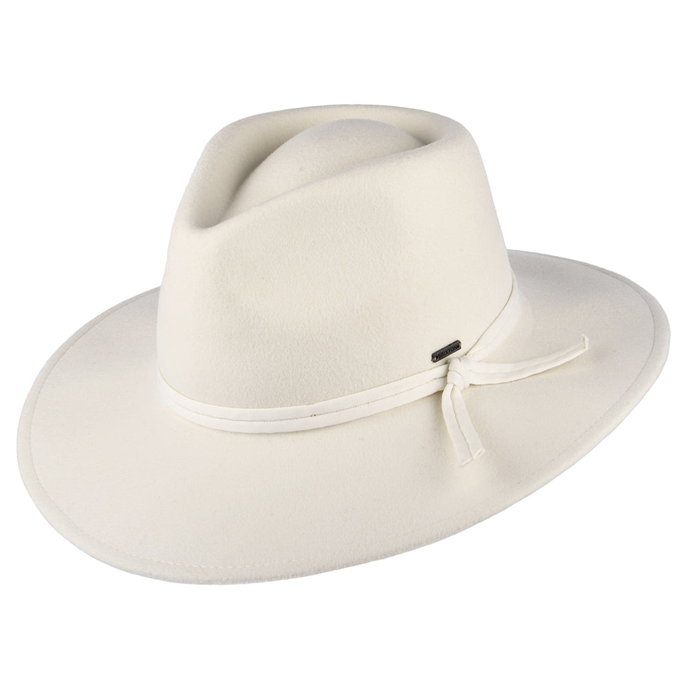Chapeau Fedora en Laine Feutrée Pliable Joanna blanc cassé BRIXTON