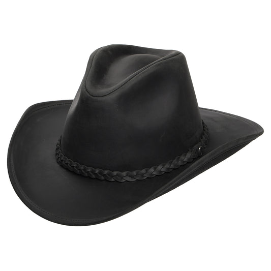 Chapeau de Cowboy en Cuir de Buffle noir JAXON & JAMES