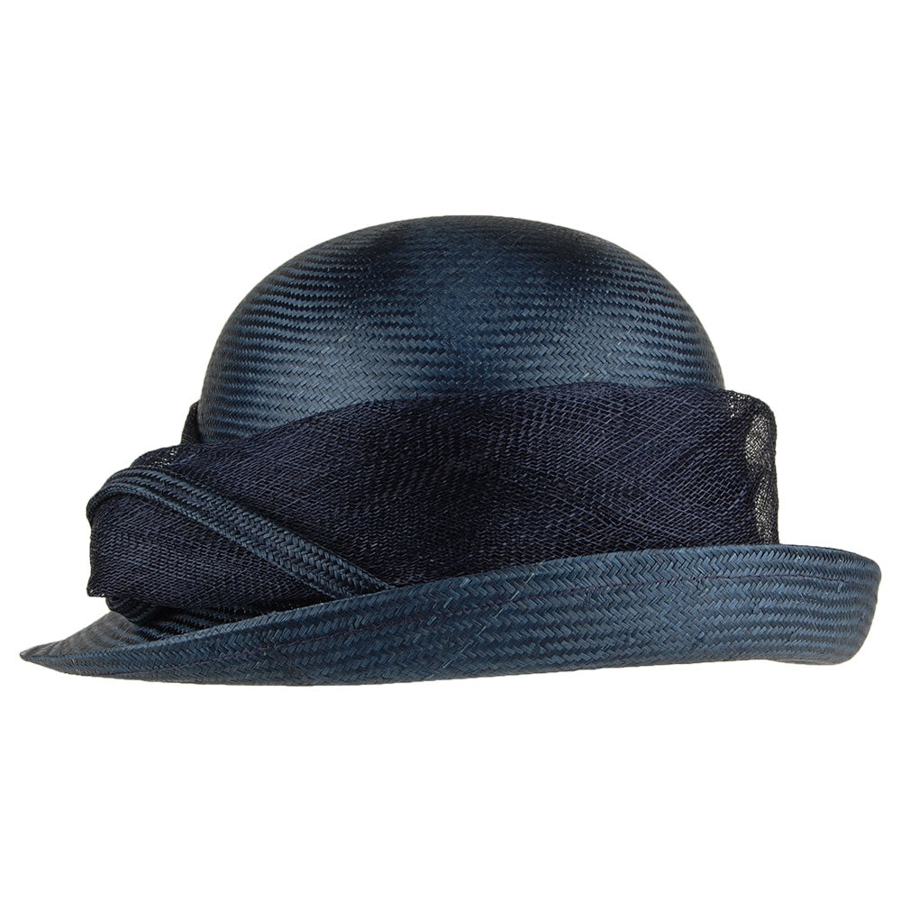 Chapeau Cloche Molly en Paille bleu marine WHITELEY