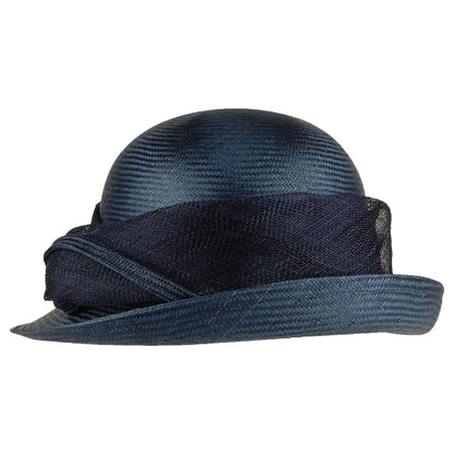 Chapeau Cloche Molly en Paille bleu marine WHITELEY