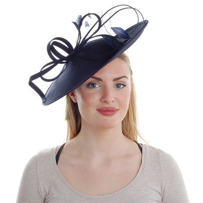 Chapeau Bibi Disque Virginia bleu marine FAILSWORTH