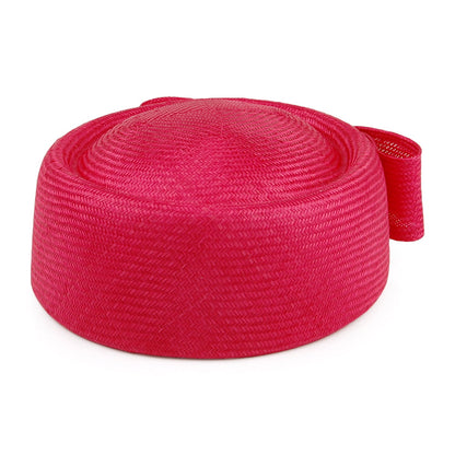Chapeau Calot en Paille Jackie O framboise WHITELEY