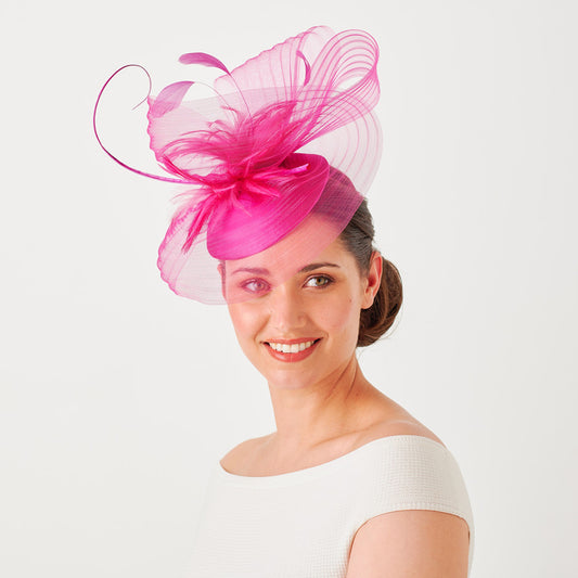Chapeau Calot Bibi en Tulle Aubrey fuchsia FAILSWORTH