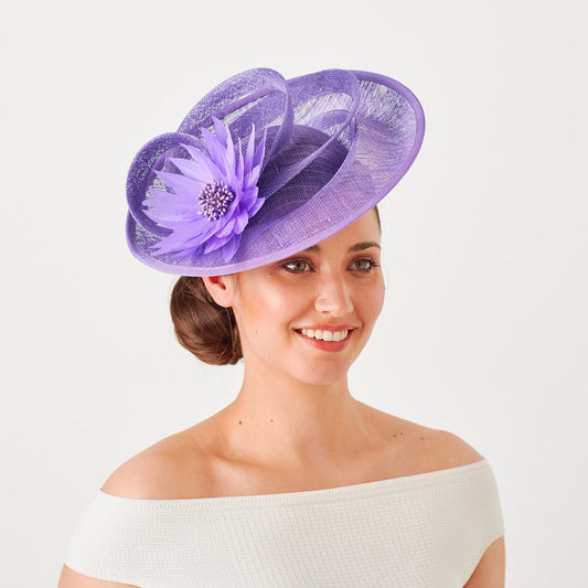 Chapeau Bibi Disque Fleur violette FAILSWORTH