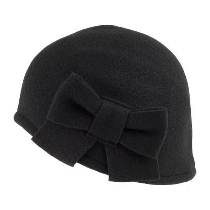 Chapeau Cloche en Laine Mérinos Seine noir HÉRITAGE PAR LAULHÈRE