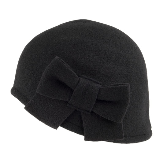 Chapeau Cloche en Laine Mérinos Seine noir HÉRITAGE PAR LAULHÈRE