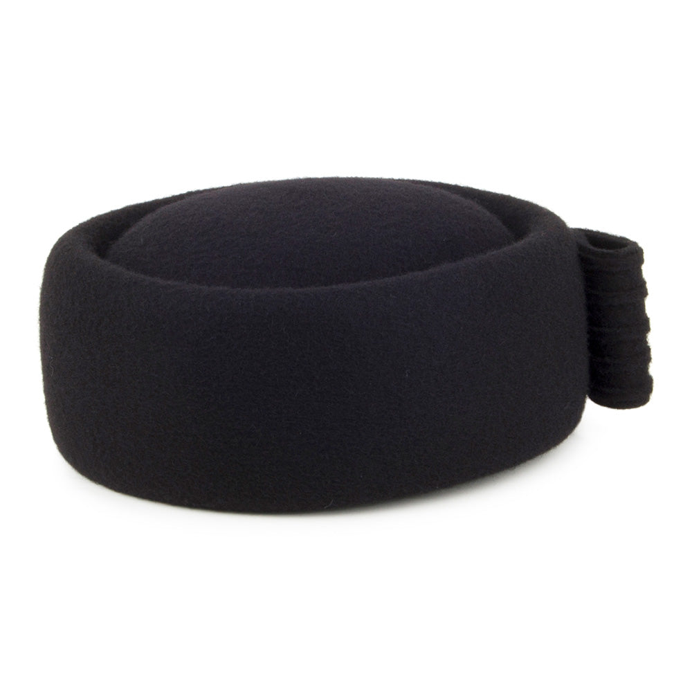 Chapeau Calot en Laine Jackie O Loop Bow noir WHITELEY