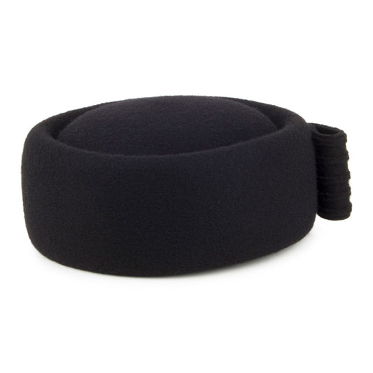 Chapeau Calot en Laine Jackie O Loop Bow noir WHITELEY