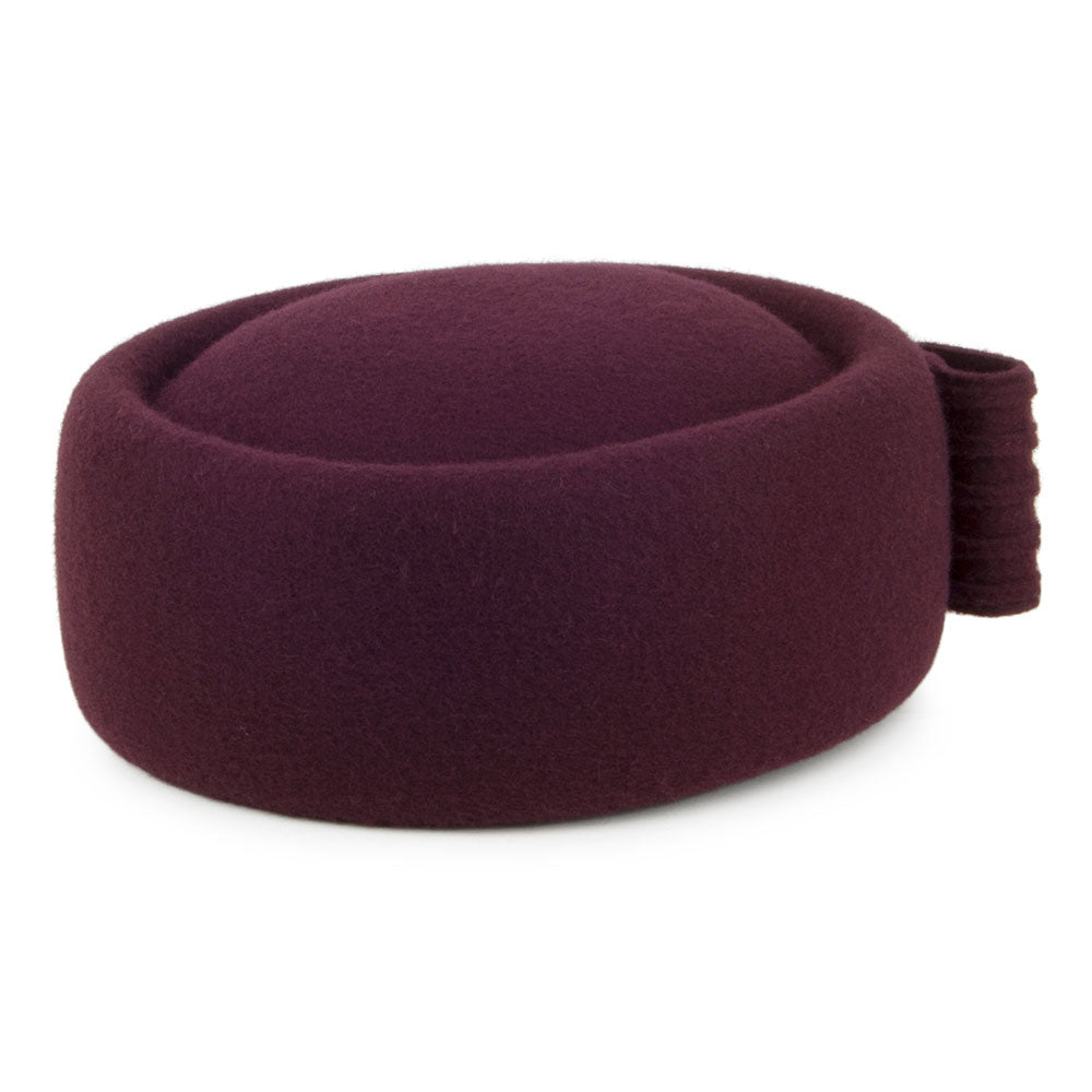Chapeau Calot en Laine Jackie O Loop Bow bordeaux WHITELEY