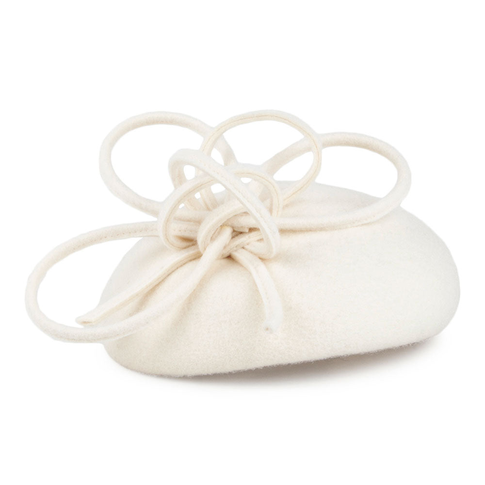 Chapeau Calot en Laine avec Boucles Rosey blanc hiver WHITELEY