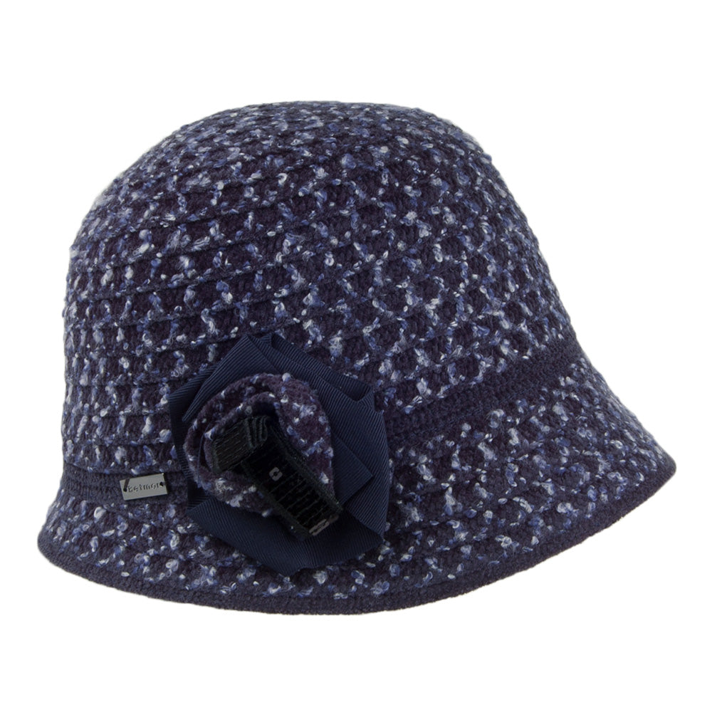 Chapeau Cloche Willow bleu marine BETMAR