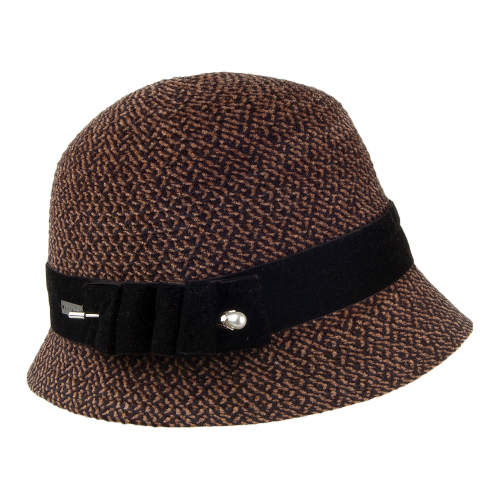 Chapeau Cloche avec Ruban en Velours Lucille marron-multicolore BETMAR