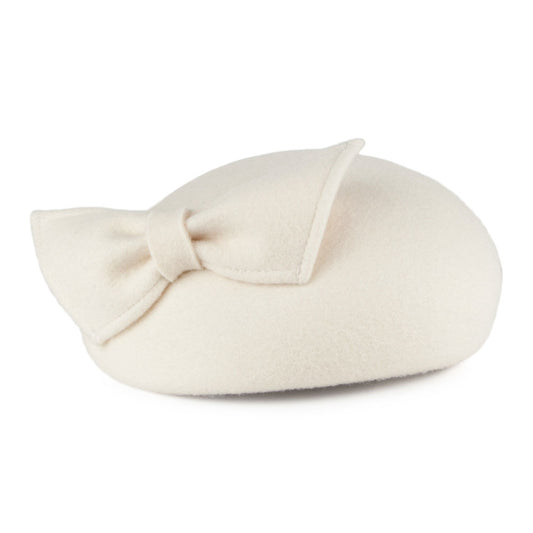 Chapeau Calot avec Nœud Kate blanc hiver WHITELEY