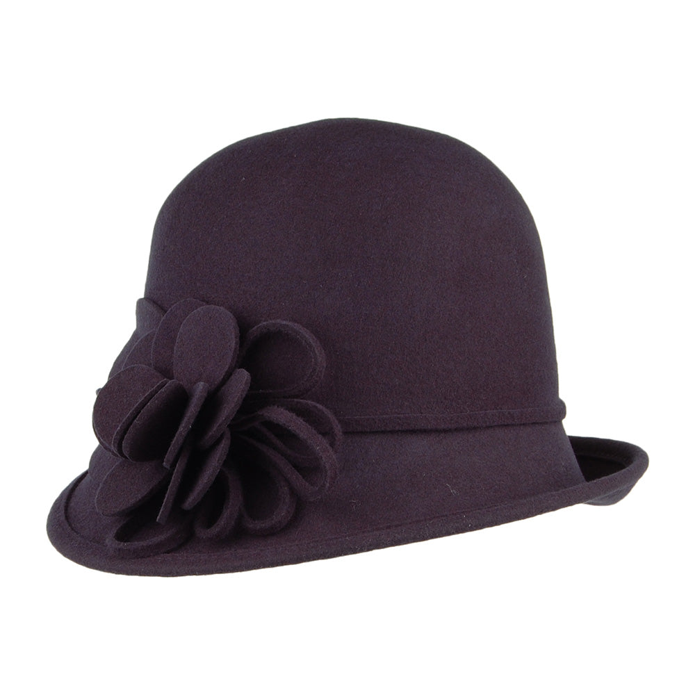 Chapeau Cloche en Laine Feutrée Alice bleu marine FAILSWORTH
