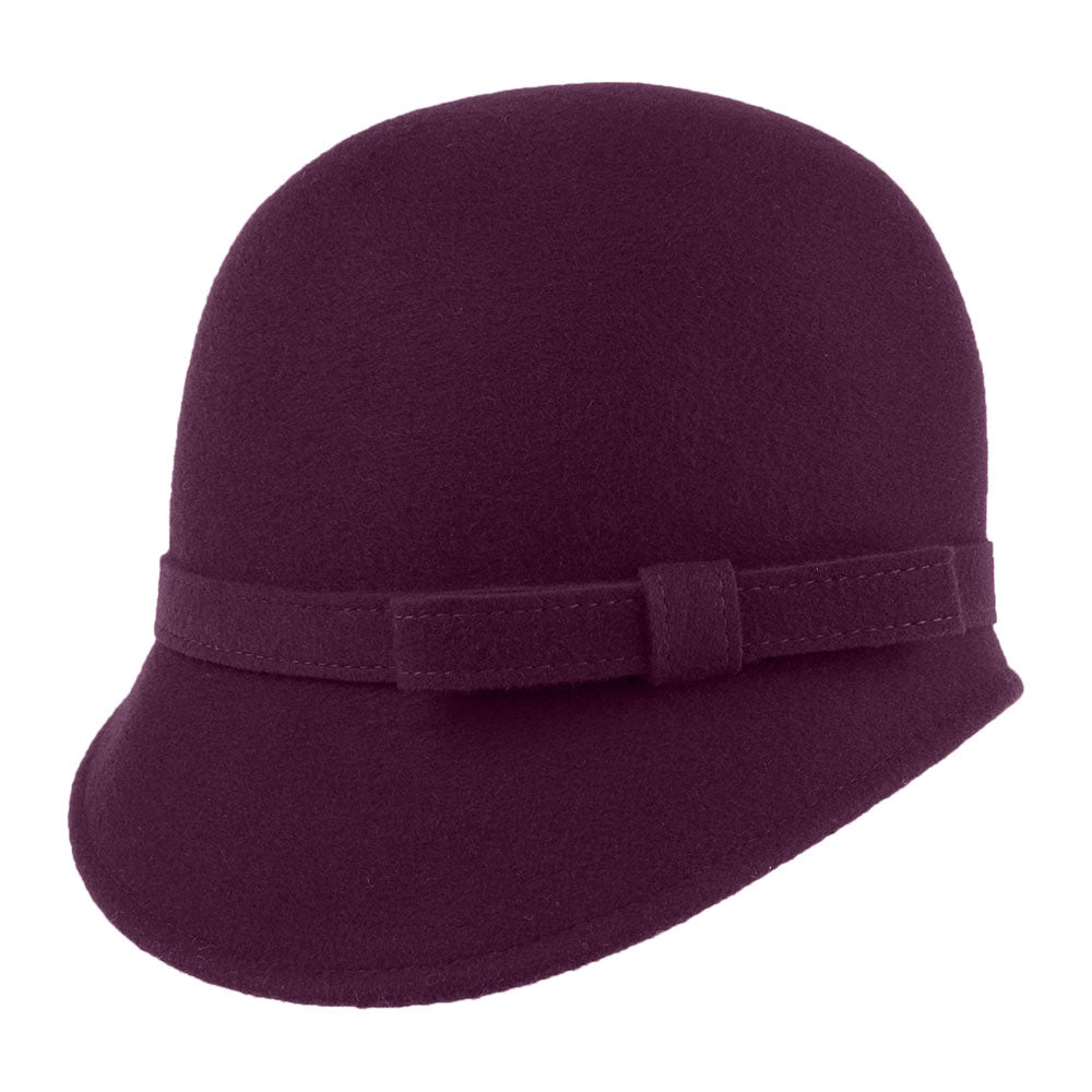 Chapeau Cloche en Laine avec Noeud Harper mûre WHITELEY