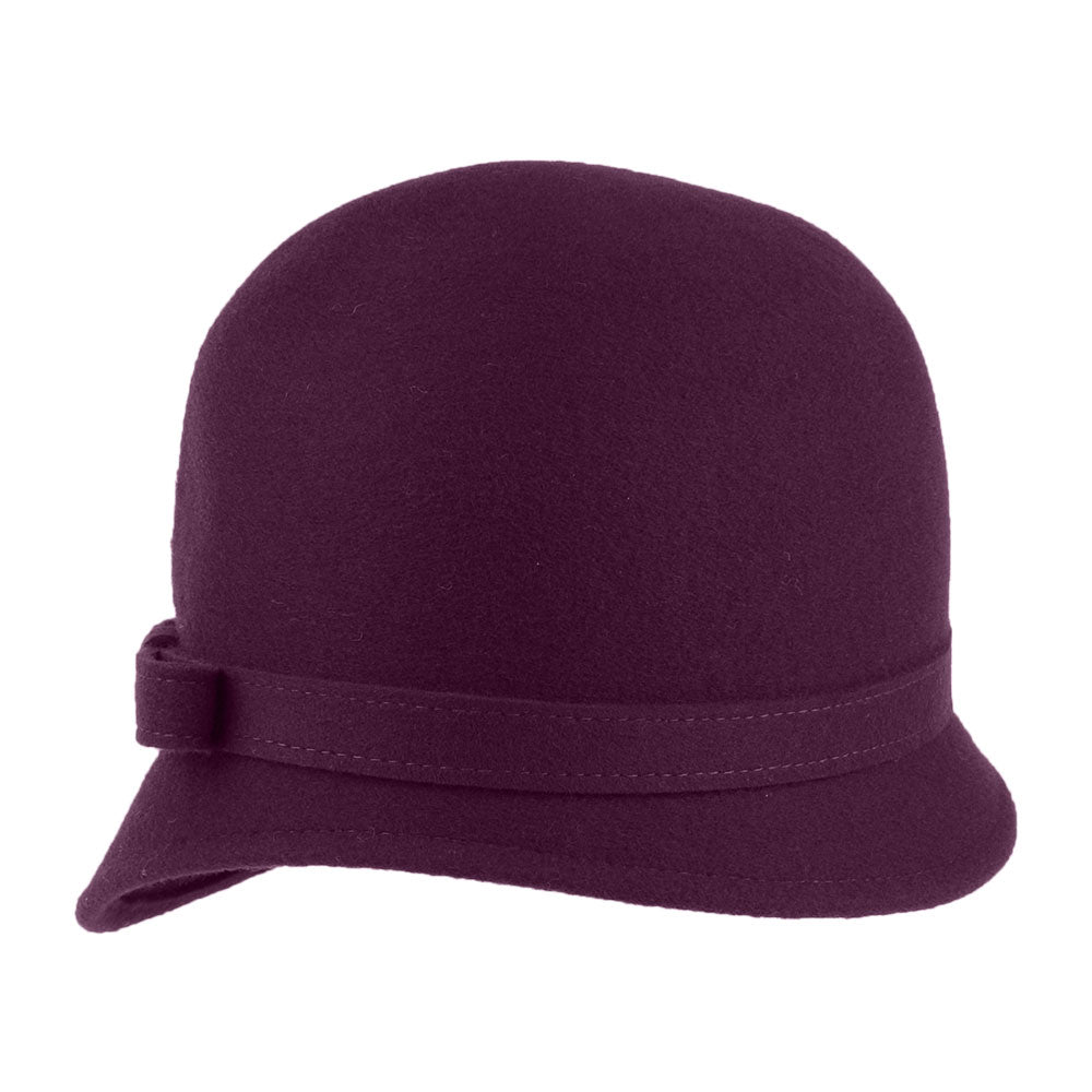 Chapeau Cloche en Laine avec Noeud Harper mûre WHITELEY