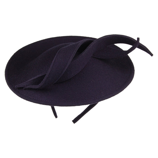 Chapeau Bibi Disque en Laine avec Boucles Luna bleu marine WHITELEY