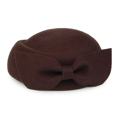 Chapeau Calot en Laine avec Nœud Avery chocolat WHITELEY