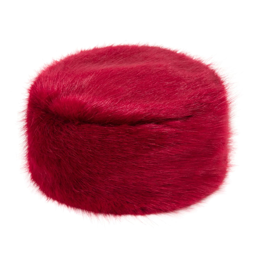 Chapeau Calot Femme Hiver en Fausse Fourrure carmin HELEN MOORE